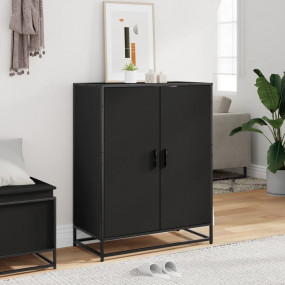 Shoe Cabinet Black Engineered wood, Metal Medium Shoe C...