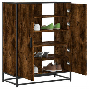 Shoe Cabinet Smoked Oak Engineered wood and metal Mediu...