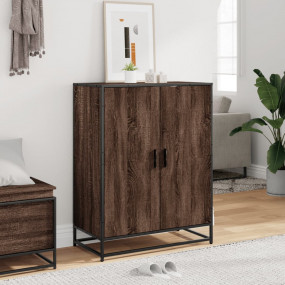 Shoe Cabinet Brown Oak Engineered Wood Medium Modern