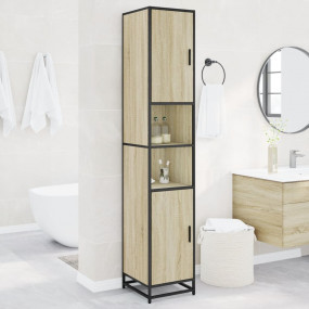 Bathroom Cabinet Sonoma oak Engineered Wood Tall Bathro...