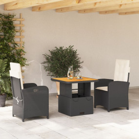 Garden Dining Set Black, Brown, Cream White