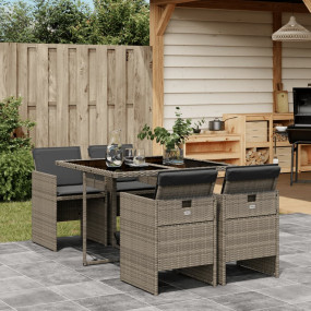 Patio Dining Set Set of 4 Gray
