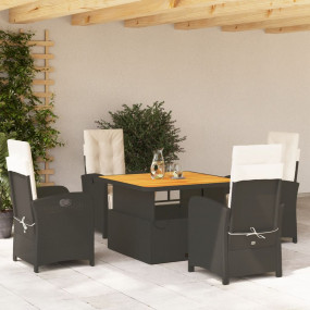 Garden Dining Set Black, Brown, Cream White