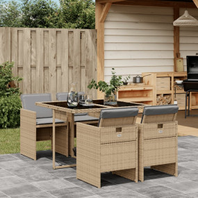 Patio Dining Set Set of 4 Mix Beige