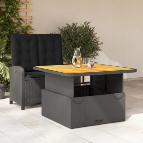 Garden Dining Set Black and Brown