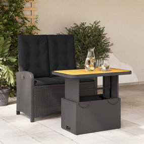 Garden Dining Set Black and Brown