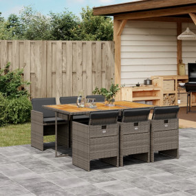 Patio Dining Set Set of 6 Grey and brown