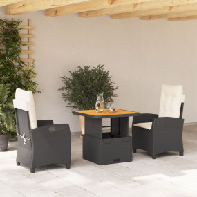 Garden Dining Set Black and brown