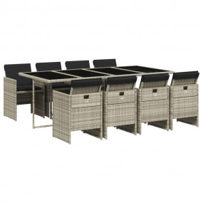 Patio Dining Set Set of 8 Light Gray, Anthracite