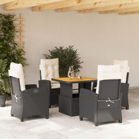 Garden Dining Set Black and brown