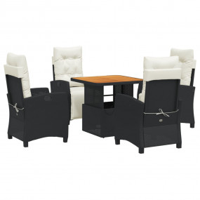 Garden Dining Set Black and brown