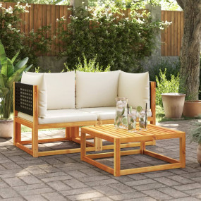Garden Sofa Acacia wood Solid Acacia wood, PE rattan, F...