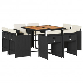 Patio Dining Set Set of 8 Black and brown