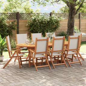 Folding Garden Chair Set of 8 Grey