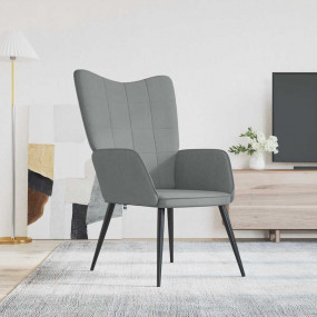 Relaxing Chair Light Grey 100% Polyester, Steel, Foam M...