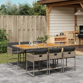 Garden Dining Set Grey, Brown, Dark grey