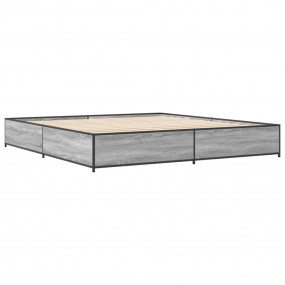 Bed Frame Grey Sonoma Engineered wood Double Durable Be...