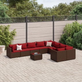 Patio Sofa Set Brown, Cinnamon Red