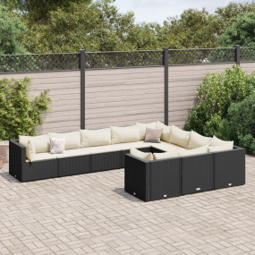 Patio Sofa Set Black, Cream White