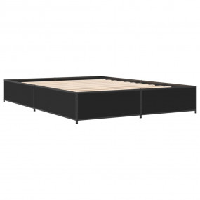 Bed Frame Black Engineered wood, steel Small Double Dur...