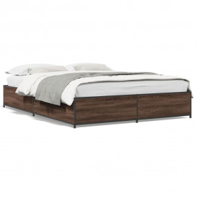 Bed Frame Brown Oak Engineered Wood Small Double Durabl...