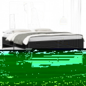 Bed Frame Black Engineered wood and Metal Super King Du...