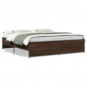 Bed Frame Brown oak Engineered wood Super King Durable