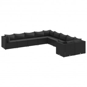Patio Sofa Set Set of 10 Black