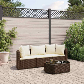 Patio Sofa Set Set of 3 Brown