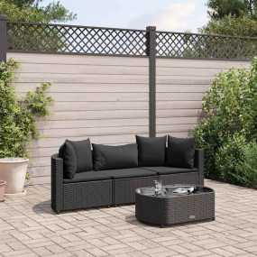 Patio Sofa Set Set of 3 Black