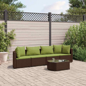 Patio Sofa Set Set of 4 Brown