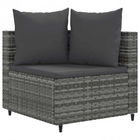 Patio Sofa Set Set of 6 Grey PE Rattan Large Adjustable...
