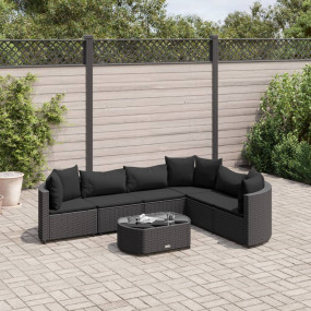 Patio Sofa Set Set of 6 Black