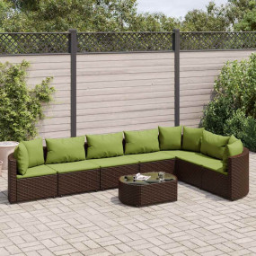 Patio Sofa Set Set of 7 Brown, Green