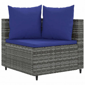 Patio Sofa Set Set of 7 Grey PE rattan Medium Adjustabl...