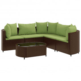 Patio Sofa Set Set of 5 Brown, Green