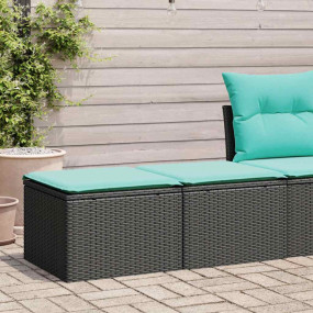 Garden Sofa Set Black PE rattan, powder-coated steel Me...