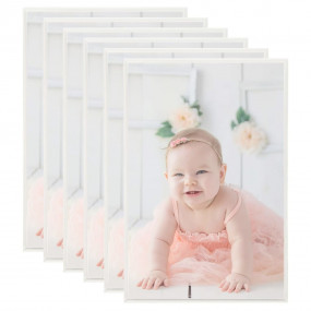 Photo Frame Set of 5 Silver MDF, PS, PVC Large