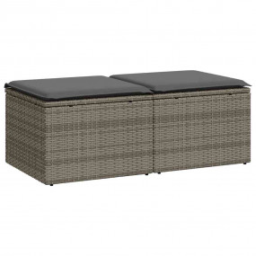Garden Sofa Set Grey, Dark Grey PE Rattan, Steel, Polye...