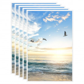 Photo Frame Set of 5 White PVC, MDF, PS (polystyrene) 5...