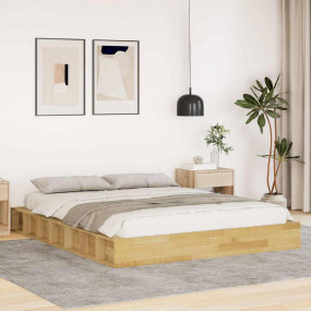 Bed Frame Oak Solid oak wood Full Rectangle Rustic Dura...