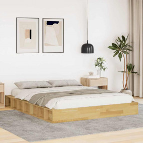 Bed Frame Oak Solid Oak Wood Full Bed Frame Rectangular