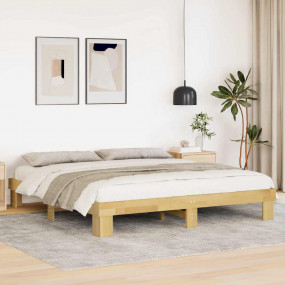 Bed Frame Oak Solid Oak Wood Double Bed Frame Rectangul...