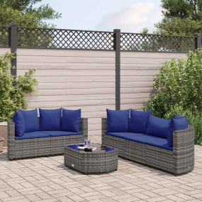Patio Sofa Set Set of 6 Gray