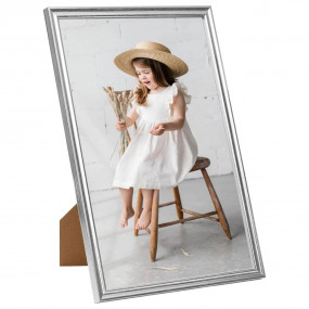 Photo Frame Set of 3 Silver MDF, Polystyrene 8.3x11.7 i...