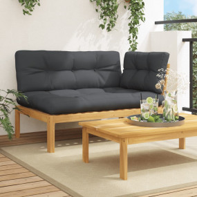 Pallet Corner Sofa Wood: Oil finish, Cushions: Anthraci...