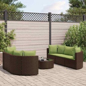 Patio Sofa Set Set of 6 Brown