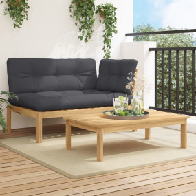 Patio Sofa Set Anthracite Solid Acacia wood Standard
