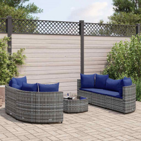 Patio Sofa Set Set of 6 Gray