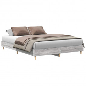 Bed Frame Grey Sonoma Engineered wood, Solid eucalyptus...
